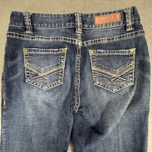 Rock & Roll Cowgirl Womens Denim Blue Mid Rise Boyfriend Fit Jeans‎ Size 27x34